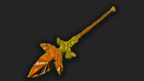 It's made from light and sturdy materials, which afford Rito warriors ease of use during aerial combat. . Forest dwellers spear totk